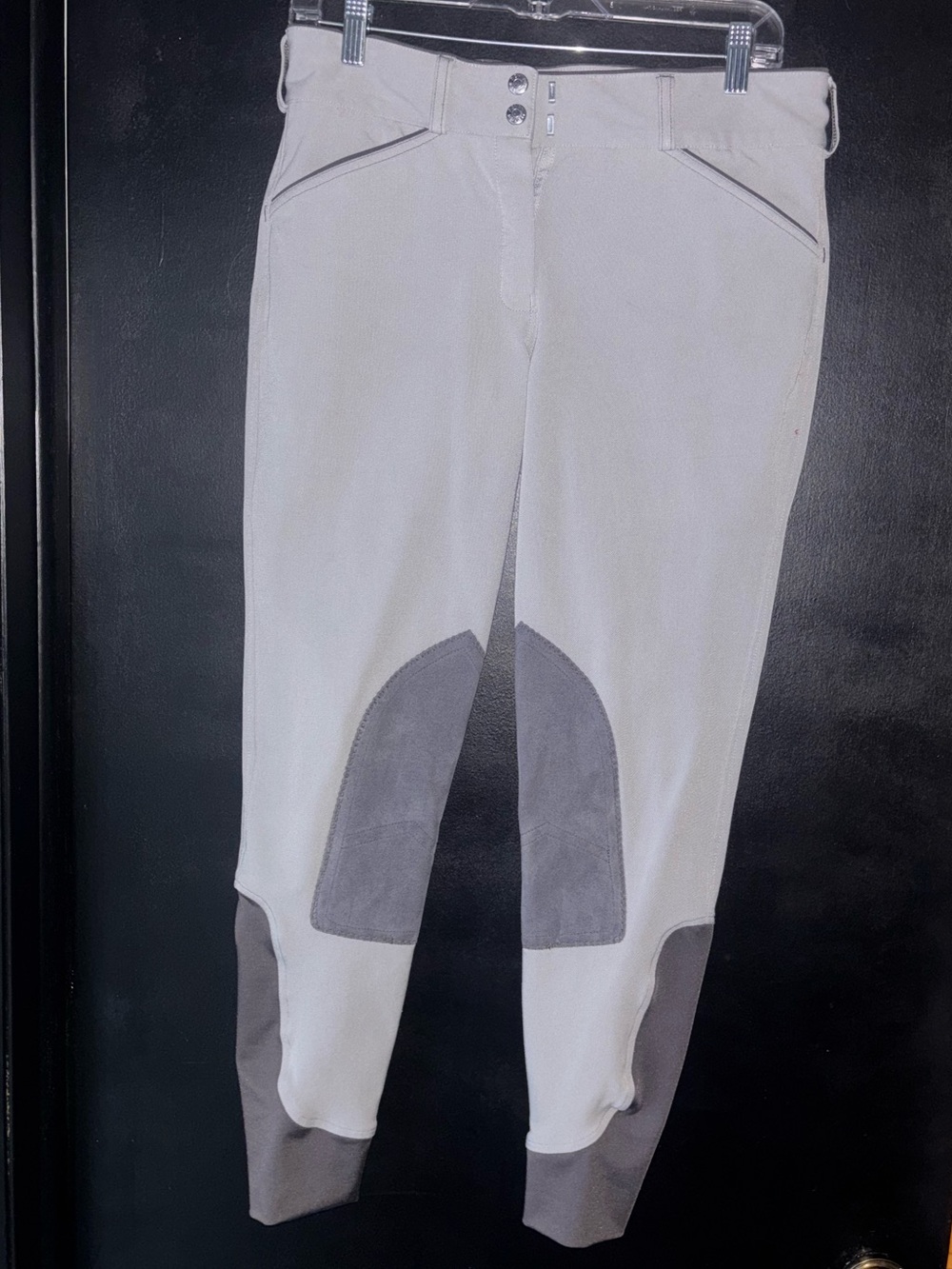 Dover Saddlery Two-Tone Riding Breeches with Knee and Calf patch W-Size 28